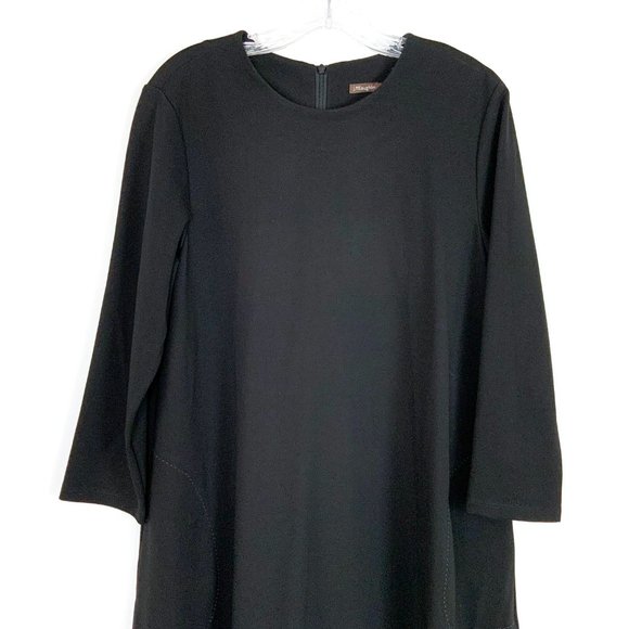 J McLaughlin Black Ponte Knit A-Line Flare Long Sleeve Dress Size Large - Picture 10 of 16